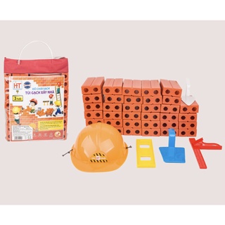 [Hàng mới về] Đồ chơi túi gạch xây nhà kèm phụ kiện cho bé thích sáng tạo HT7883