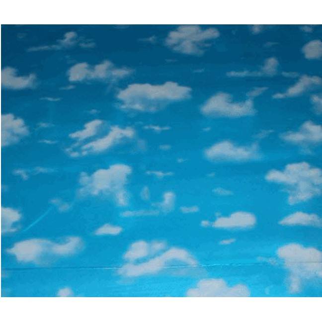 Decal giấy dán kính mây xanh khổ rộng 0.45m