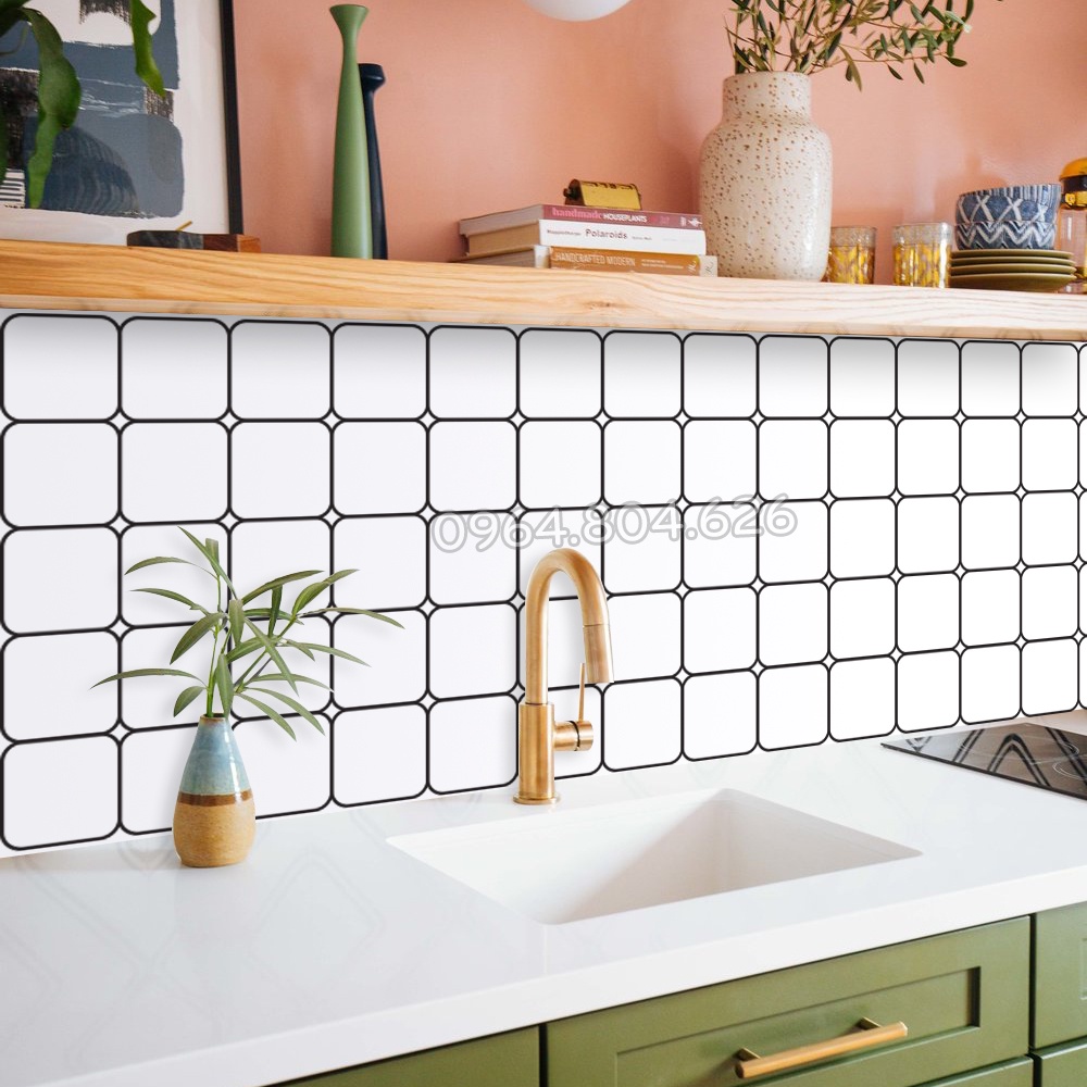 Cuộn 2 mét dài Decal gạch bông dán bếp dán tường, nhà tắm_kt 200x60cm FL200
