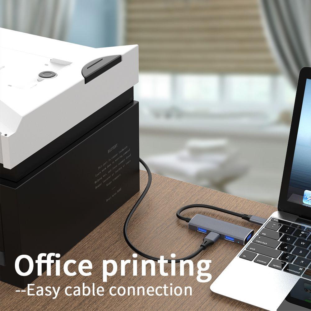 Bộ Chia 4 Cổng USB 3.0 Type-C 3.1 Tốc Độ Cao Bằng Hợp Kim Nhôm Cho Laptop