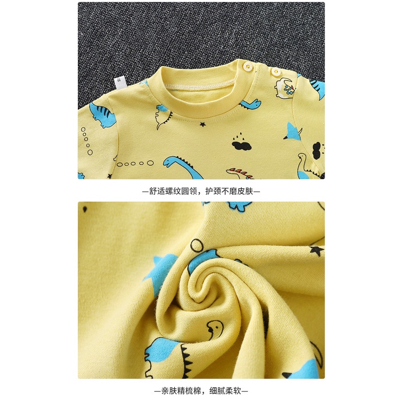 Set đồ ngủ vải cotton lưng cao thời trang thu đông dành cho bé 60-130cm