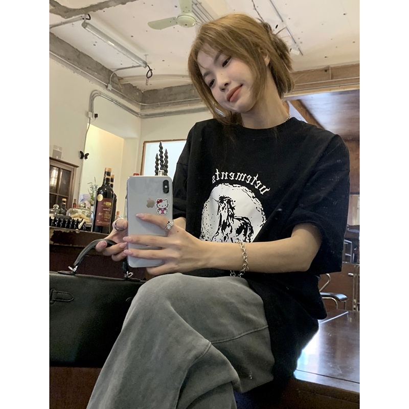 Áo thun NRVP tay ngắn cổ tròn 100% cotton phong cách Hàn Quốc thời trang cho nữ