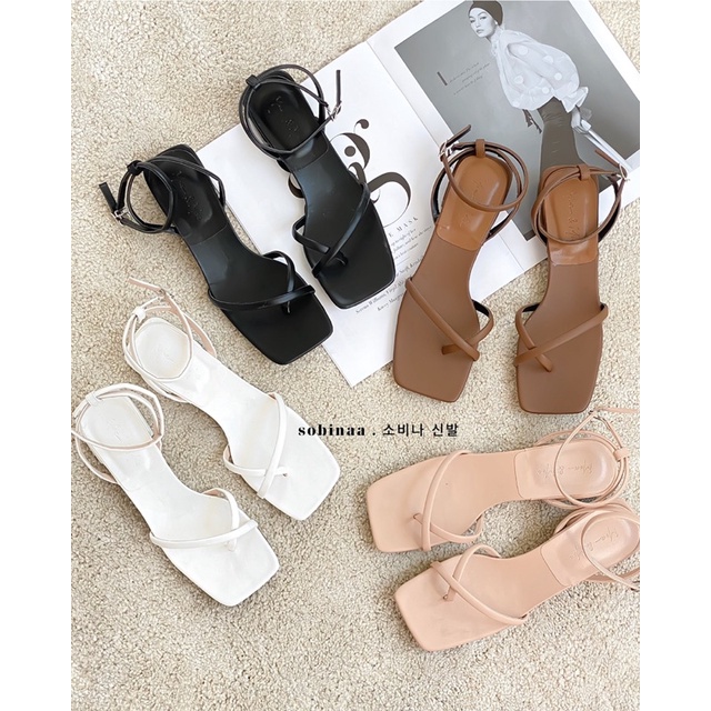 Sandal quai mảnh xỏ ngón cao 3CM