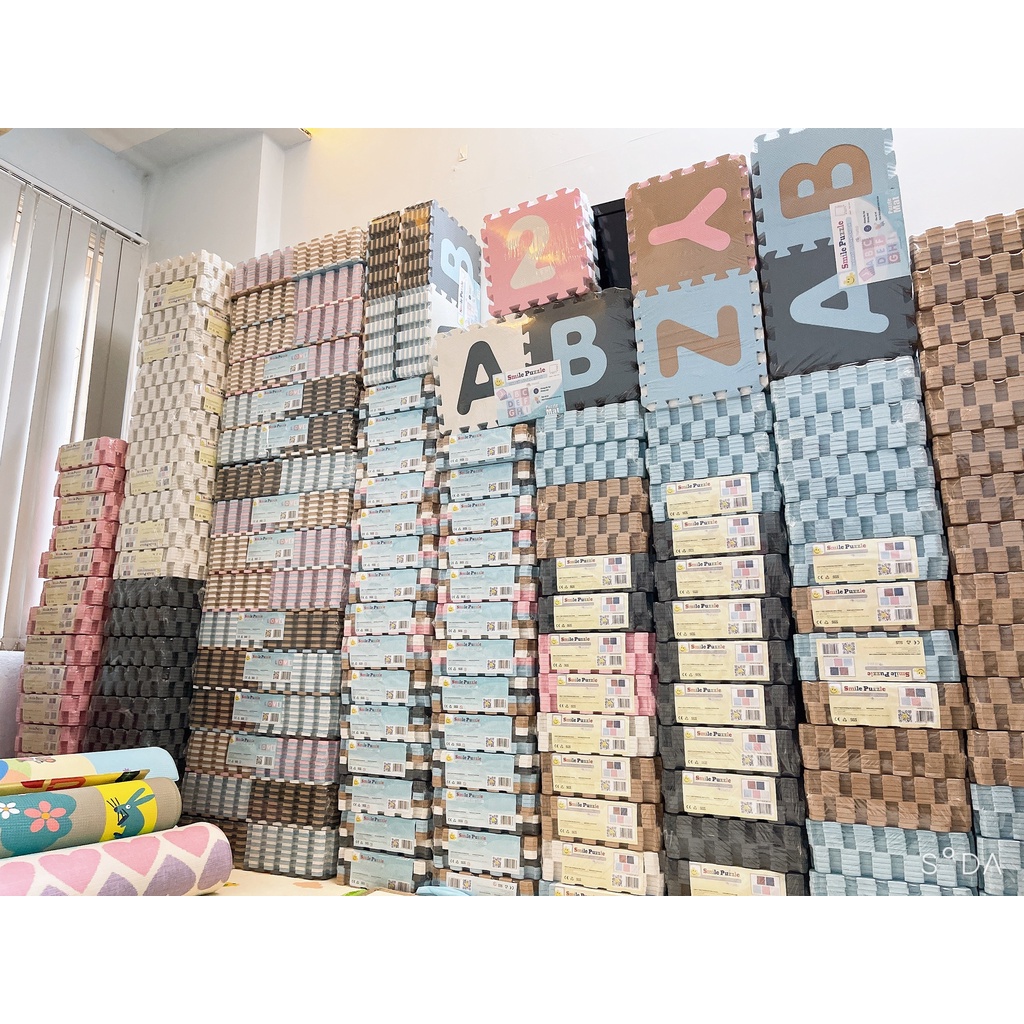 Thảm ghép Cao cấp Smile Puzzle Màu trơn Pastel miếng lẻ