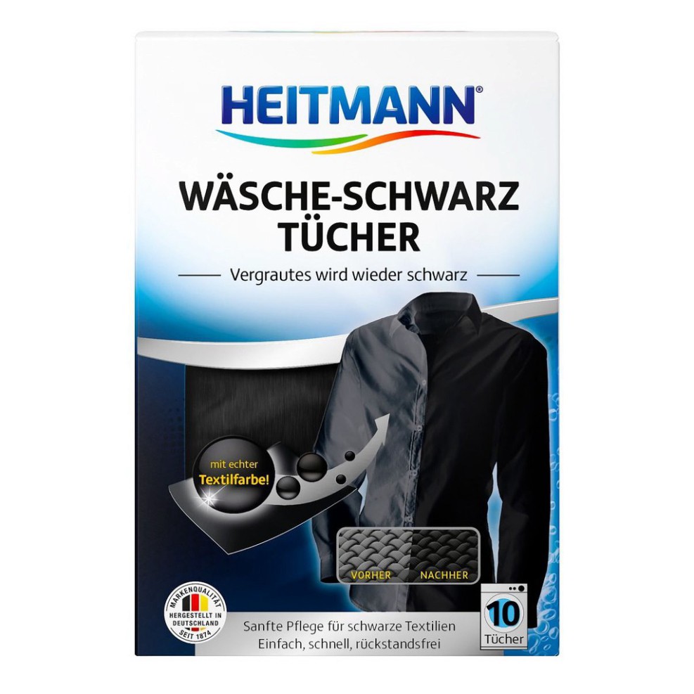 [Bố bỉm sữa 9x] Giấy nhuộm đen quần áo Heitmann Wasche Schwarz Tucher