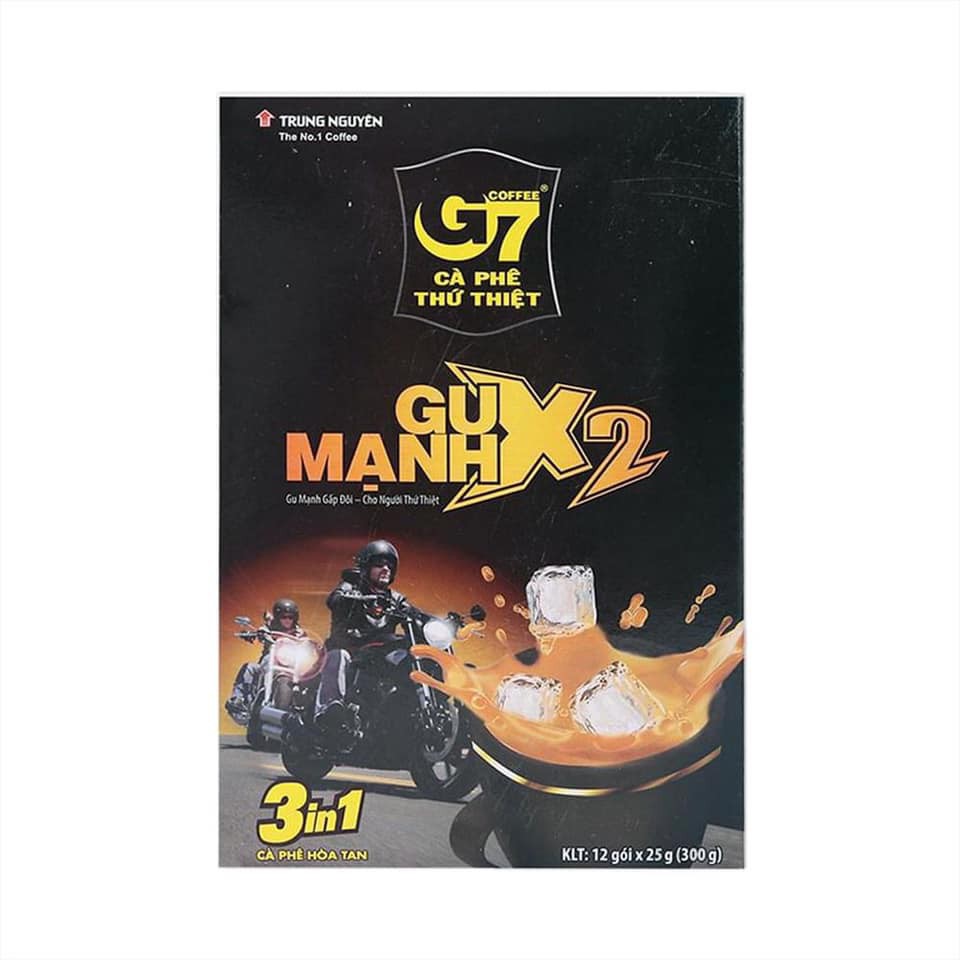 Date 1/2023 - Cà Phê Hòa Tan G7- X2  Gu Mạnh 3in1 Hộp 12 gói/ 25gr Trung Nguyên