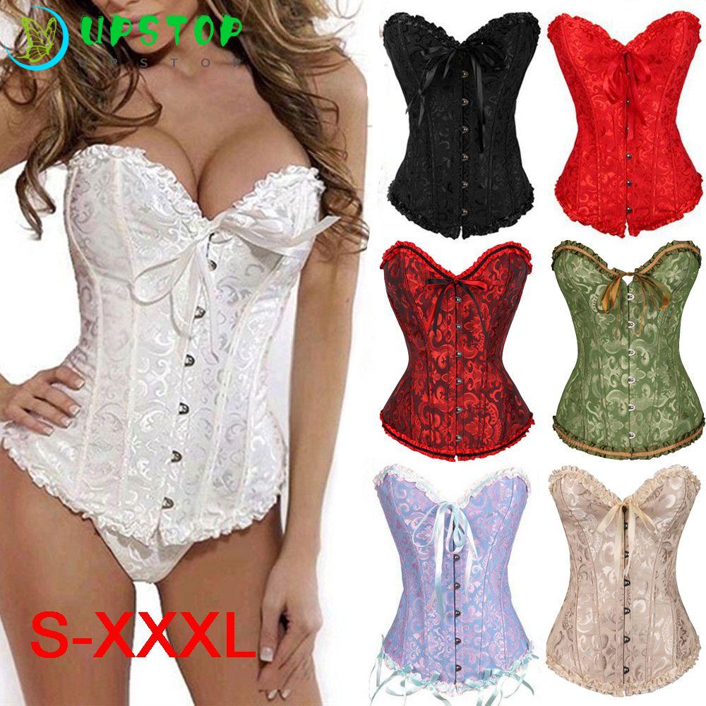 UPSTOPVN 1 Pc Sexy Gothic Fashion Satin Corset For Women/Multicolor