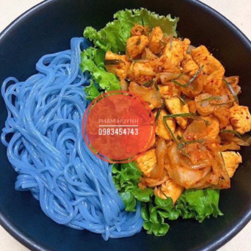 Bún hoa đậu biếc Cao Bằng gói 500gr màu hoa đậu biếc tự nhiên không phẩm màu, ăn kiêng eatclean