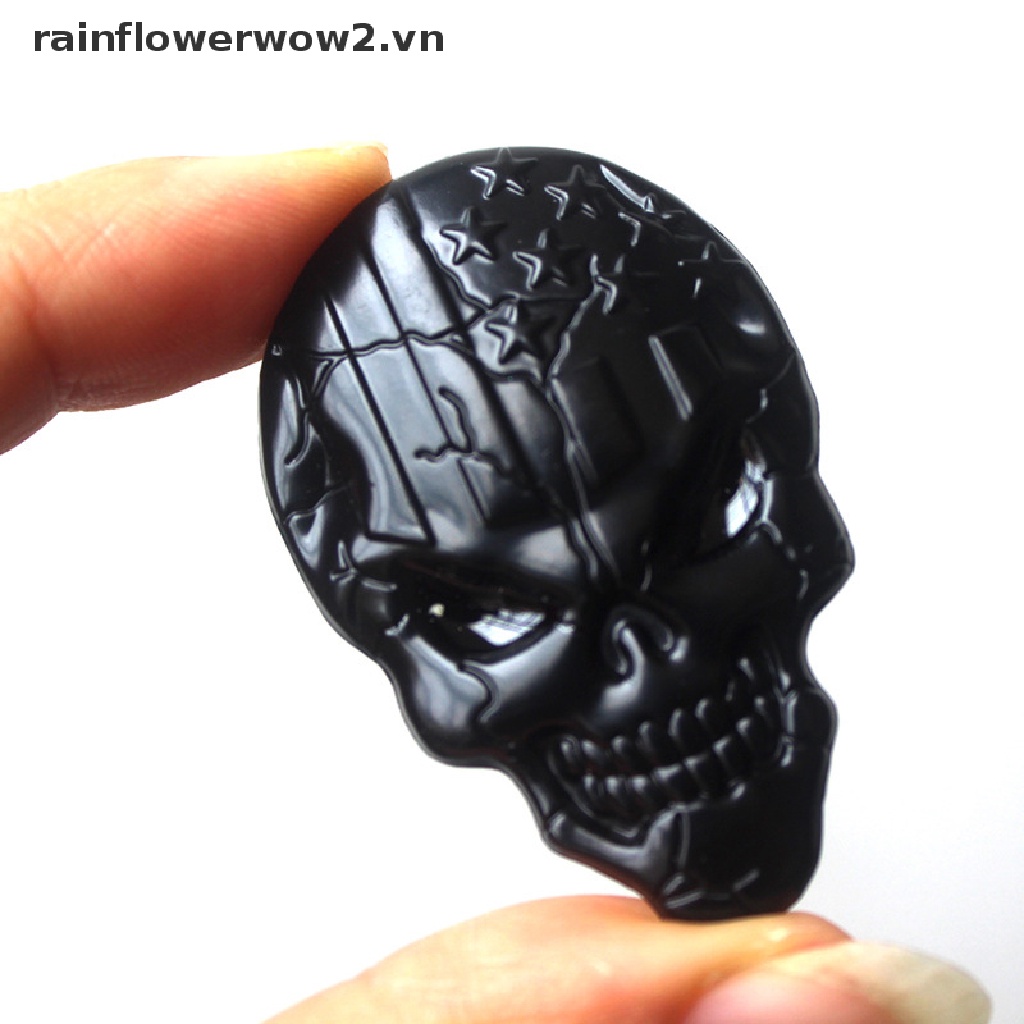 FENDER Tấm Chắn Bùn Kim Loại Hình Đầu Lâu 3D Trang Trí Xe Hơi