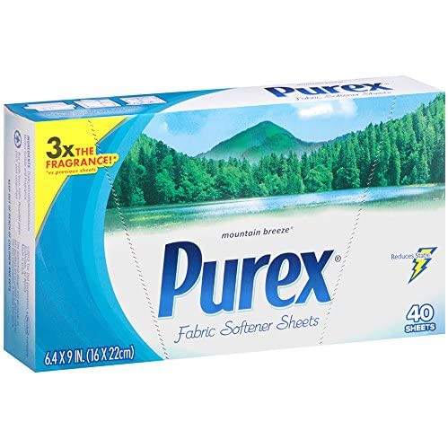 Hộp 40 Tờ Giấy Sấy Thơm Và Mềm Vải Purex Fabric Softener Dryer Sheets Mountain Breeze (Mỹ)