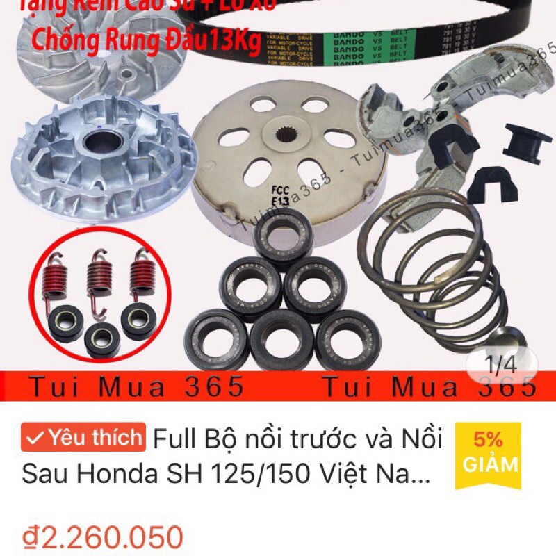 Full bộ nồi Sh Việt 125/150