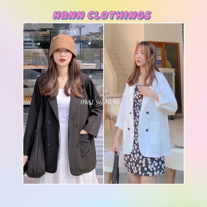 Áo blazer 1 lớp túi nắp phong cách Hàn Quốc/Áo vest nữ 1 lớp