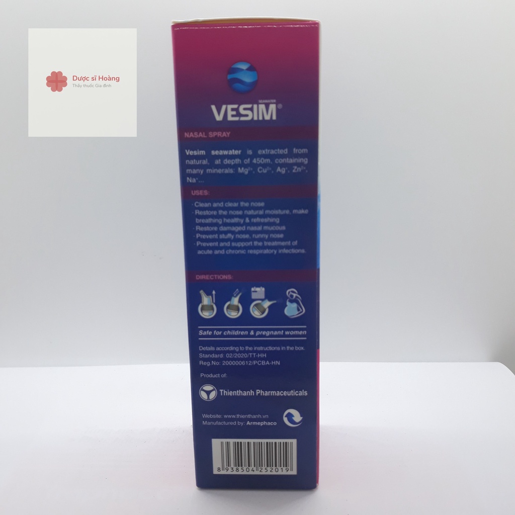 VESIM - Dung dịch vệ sinh mũi nước biển làm sạch và thông mũi - Lọ 50ml