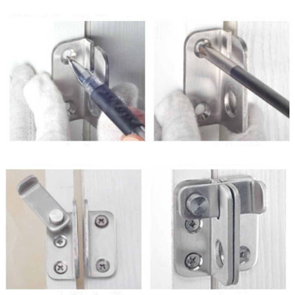 1 Bộ 2 Chốt Khóa Cửa Tủ Đa Năng Bằng Thép Không Gỉ