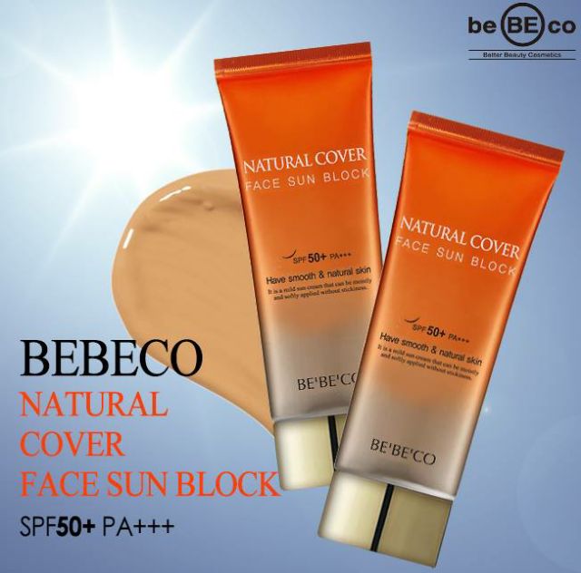 Kem chống nắng nâng tone da che khuyết điểm Bebeco Natural Cover Face Sun Block SPF 70ml
