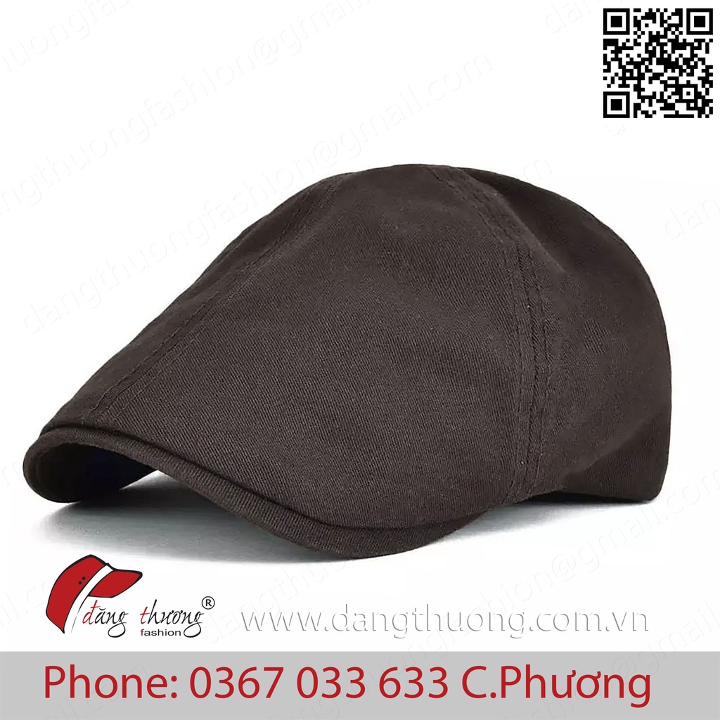 Mũ nón nồi nam kaki bere beret phong cách cổ điển vintage