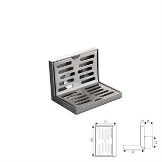 PHỄU THOÁT NƯỚC VÁCH TƯỜNG CHỐNG MÙI 77x100mm INOX304 NX140ts