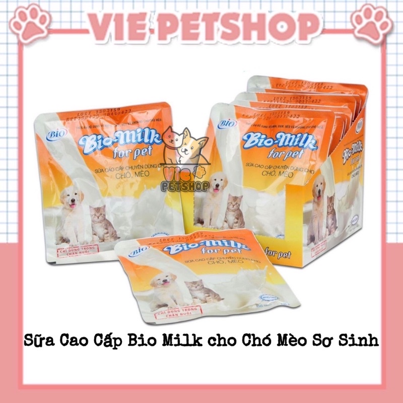 [CHÍNH HÃNG] Sữa Bột Cao Cấp BIO MILK For Pet Chuyên Dùng cho Chó Mèo Sơ Sinh Gói 100Gr | Vie PETSHOP