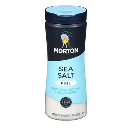 Morton Muối biển hạt mịn, thô không i- ốt 500g - Mỹ