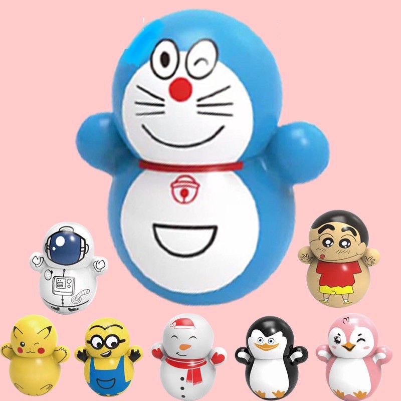 Combo 4 Lật đật mini doraemon, pikachu, squid game, phi hành gia  Siêu Dễ Thương Cho Bé Vui Chơi Phát Triển - Selenshop