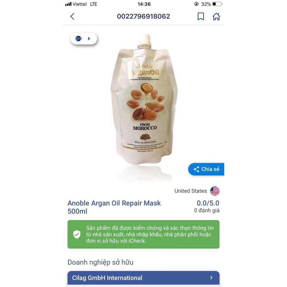 Kem Hấp Phủ Lụa Tái Sinh Tóc ANOBLE ARGANOiL 500ml - Tặng mũ hấp tóc