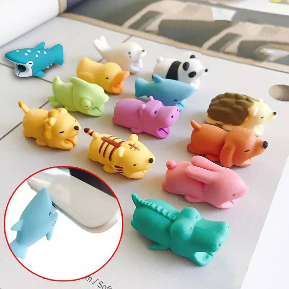 Phụ Kiện Bảo Vệ Đầu Dây Cáp Sạc Hình Động Vật Dễ Thương