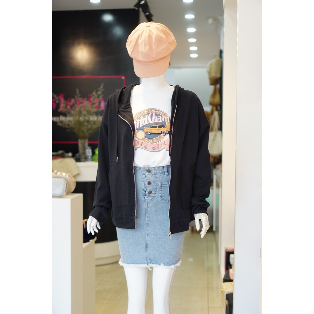 Áo Khoác Thun Menina 071 Đen | BigBuy360 - bigbuy360.vn