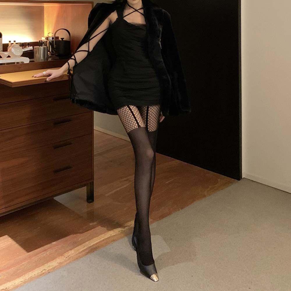 OCEANMAP Quần Tất Lưới Không Đường May Thời Trang Quyến Rũ Cho Nữ