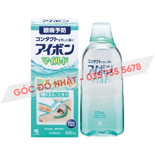 Nước Rửa Mắt Kobayashi Eyebon Mild Care Eye Wash Liquid 500ml Xanh Ngọc nội địa Nhật Bản