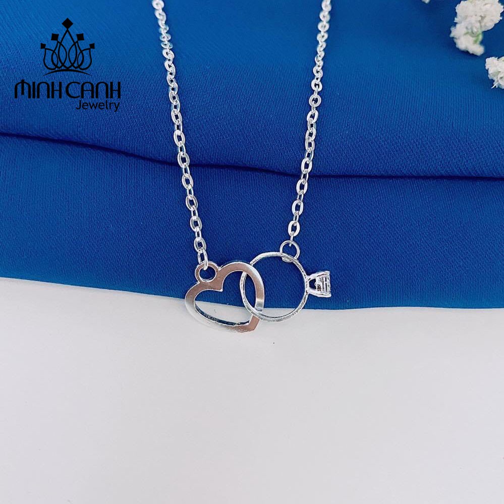Dây Chuyền Bạc Trái Tim Lồng Nhẫn - Minh Canh Jewelry