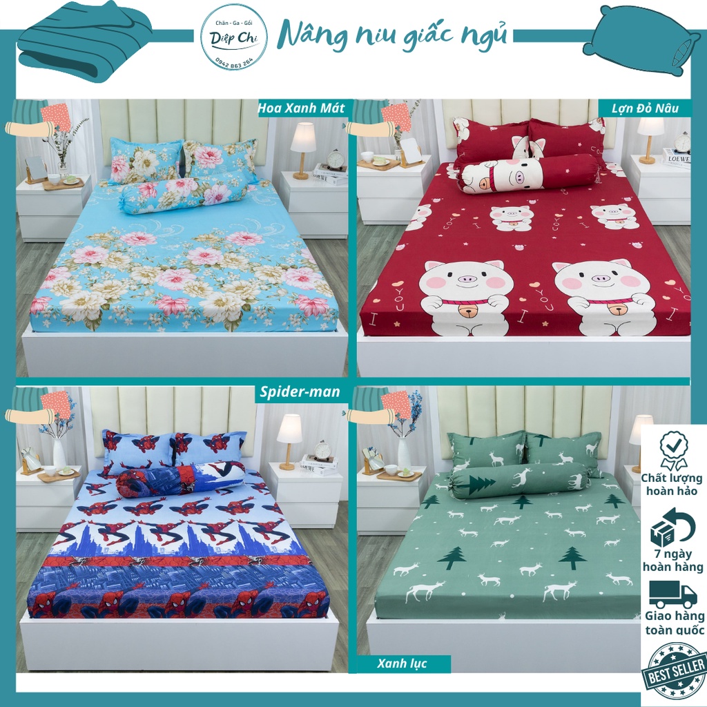 Combo 4 món ga gối 🌟 CỰC DỄ THƯƠNG 🌟 Bộ 4 món ga gối trải giường cho bé yêu Nhiều họa tiết ngộ nghĩnh Mã 30-99