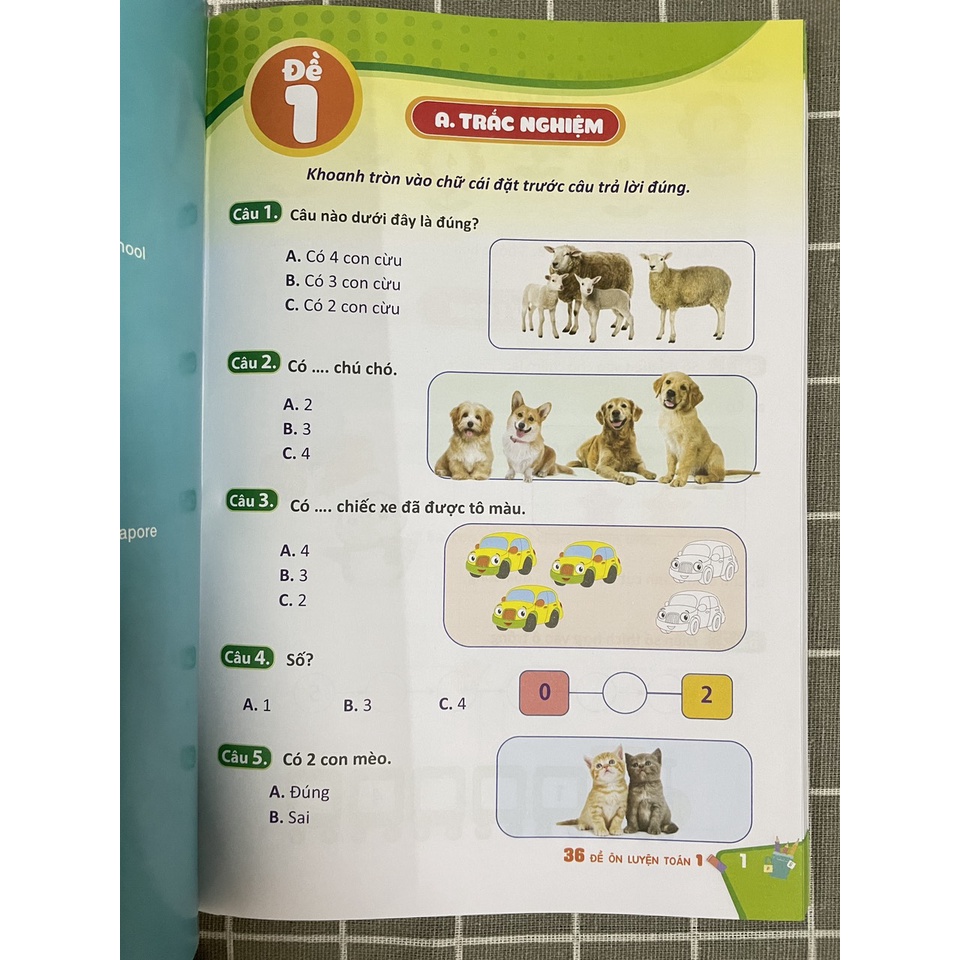 Sách 36 Đề ôn luyện Toán 1 - Biên sọn theo Chương trình giáo dục phổ thông mới