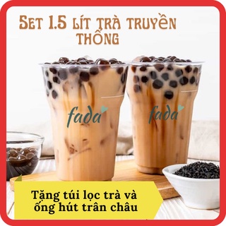 Set 1.5 lít trà truyền thống tự pha tại nhà, trân châu đen, trân châu hoàng kim