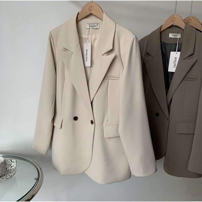 [Mã FAMARAL1 giảm 10K đơn 50K] Áo blazer vạt xéo có túi. Oder