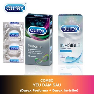Bao Cao Su Durex Invisible + Performa hộp 12S