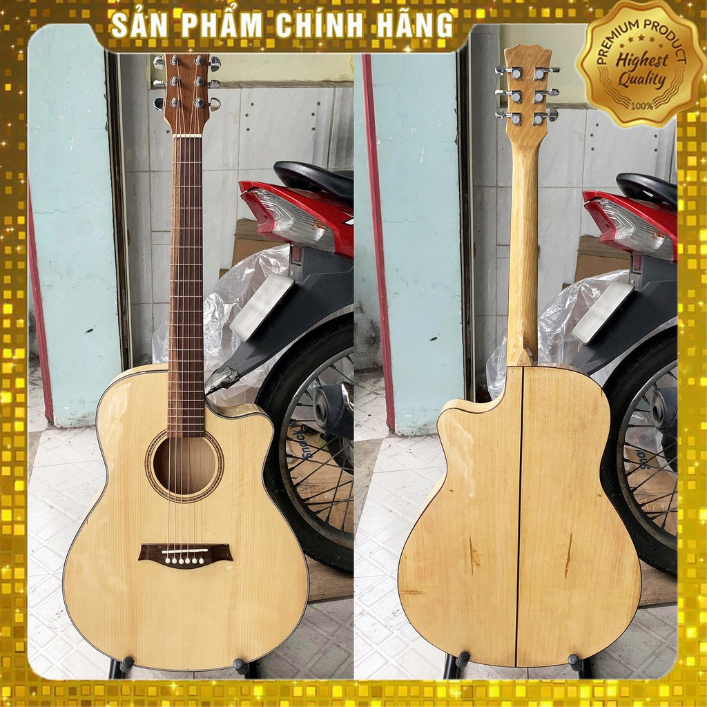 Đàn Guitar Acoustic gỗ Ash nguyên tấm | có ty chỉnh cong cần | BH 12 tháng