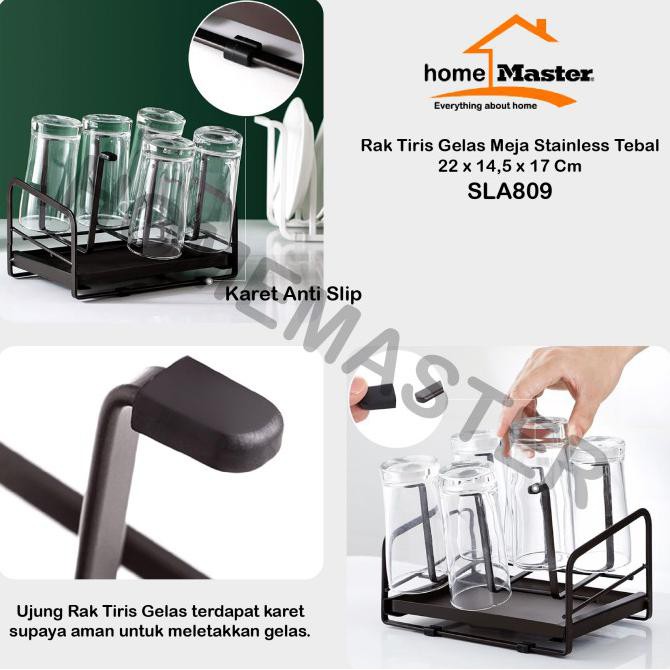 Giá Để Ly Thủy Tinh Ráo Nước Bằng Thép Không Gỉ 22x14.5x17 cm Slq809 | BigBuy360 - bigbuy360.vn
