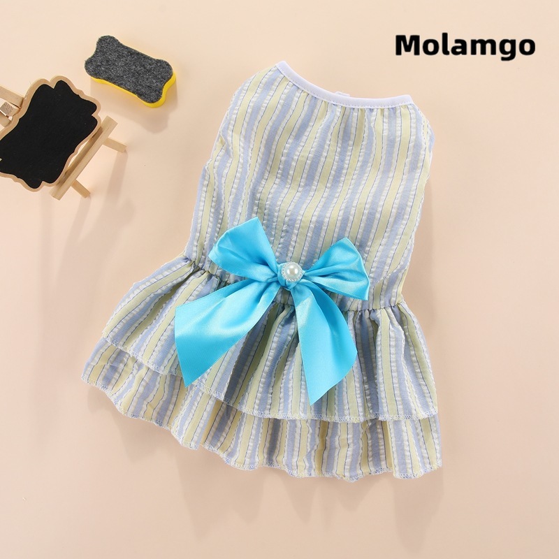 Đầm Xòe Công Chúa Họa Tiết Kẻ Sọc Cho Thú Cưng Shih Tzu