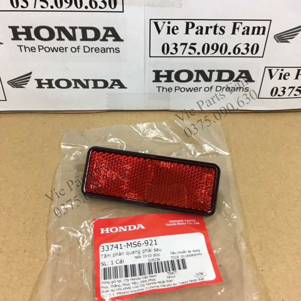 Tấm phản quang bộ dè sau, đuôi biển số xe Vision, SH Mode, PCX, SH Việt, SH Ý, Fu Led, Lead 125 - Hàng chính hãng Honda