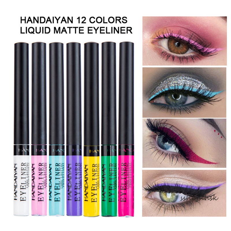 Women 12-color Matte Eyeliner Bright-colored Long Lasting Eye Shadow Liquid