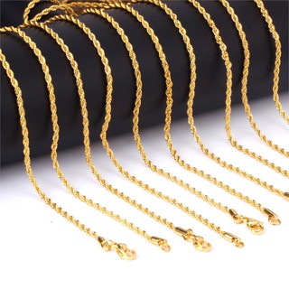dây chuyền titan mạ vàng 18k như thật kiểu bện thừng sang trọng
