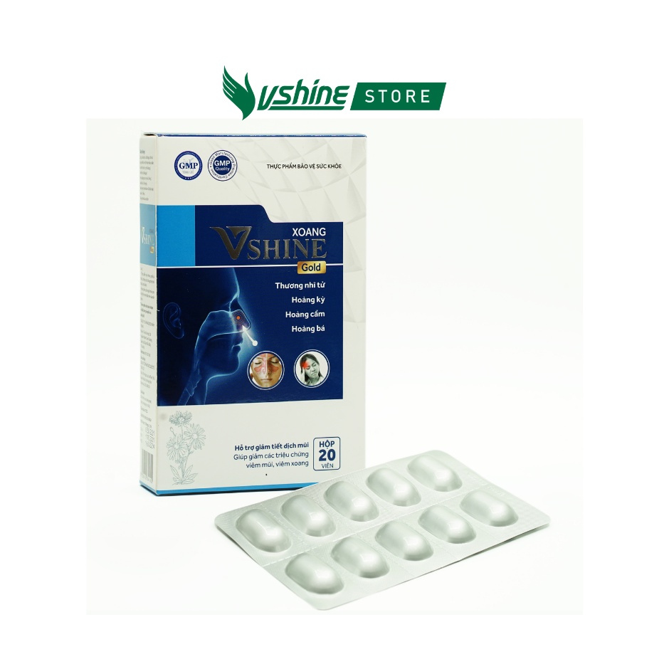 Viên Uống Xoang VSHINE Gold - 20 Viên/ 50 Viên - Hỗ Trợ Giảm Tiết Dịch Mũi