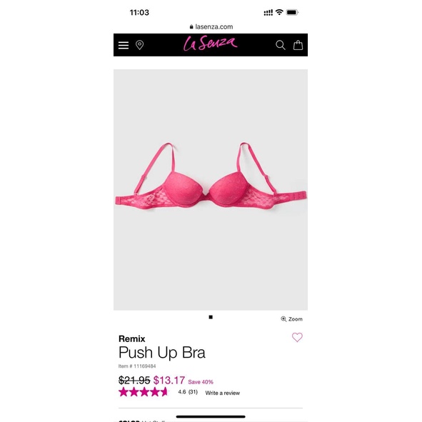Săn sale áo lót ngực bra push up 32A Lasenza