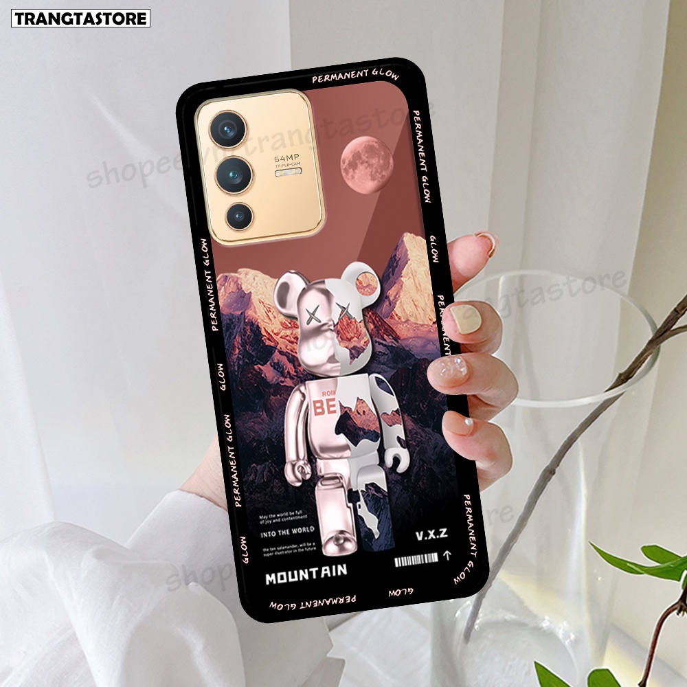 Ốp Vivo V23 in hình gấu Bearbrick,Mountain,xanh,đen,đỏ giá rẻ