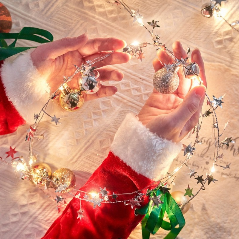 Dây Đèn LED Hình Cầu 2M Trang Trí Giáng Sinh Chạy Pin