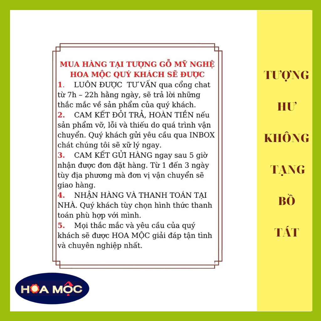 Tượng Phật bản mệnh Hư Không Tạng bằng gỗ {tuổi Sửu, Dần} tượng để xe hơi, bàn làm việc[Free ship]hoa moc