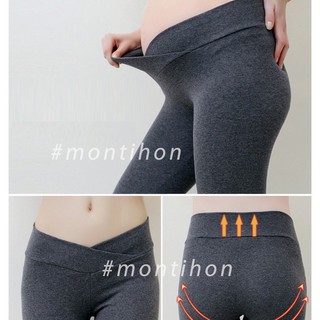 Quần BẦU legging cạp chéo chất zip xịn ( loại dày dặn)
