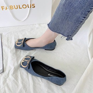 (HÀNG CÓ SẴN) Giày búp bê da lộn khoá đá BIG SIZE 35-43
