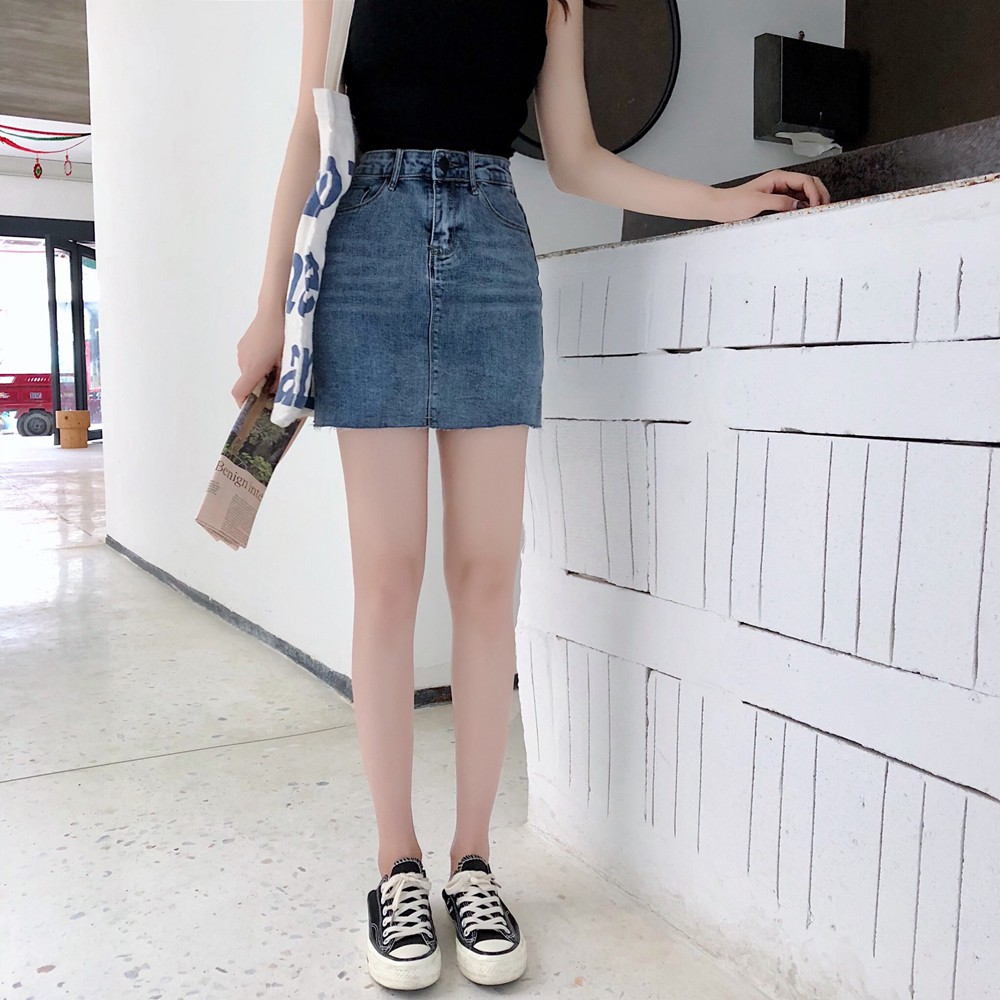 Chân váy jean nữ chữ a Emilyshop