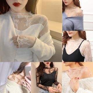 Áo Sát Nách/Áo LướiTay Dài Cổ Cao Phong Cách Hàn Quốc[Quà tặng miễn phí
